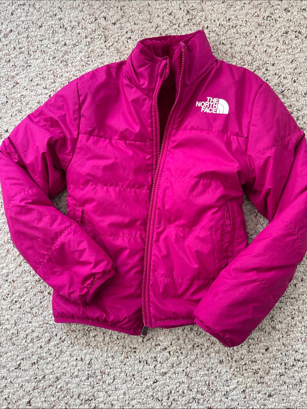The North Face Girls reversible Puffer Jacket - Fuchsia Pink S